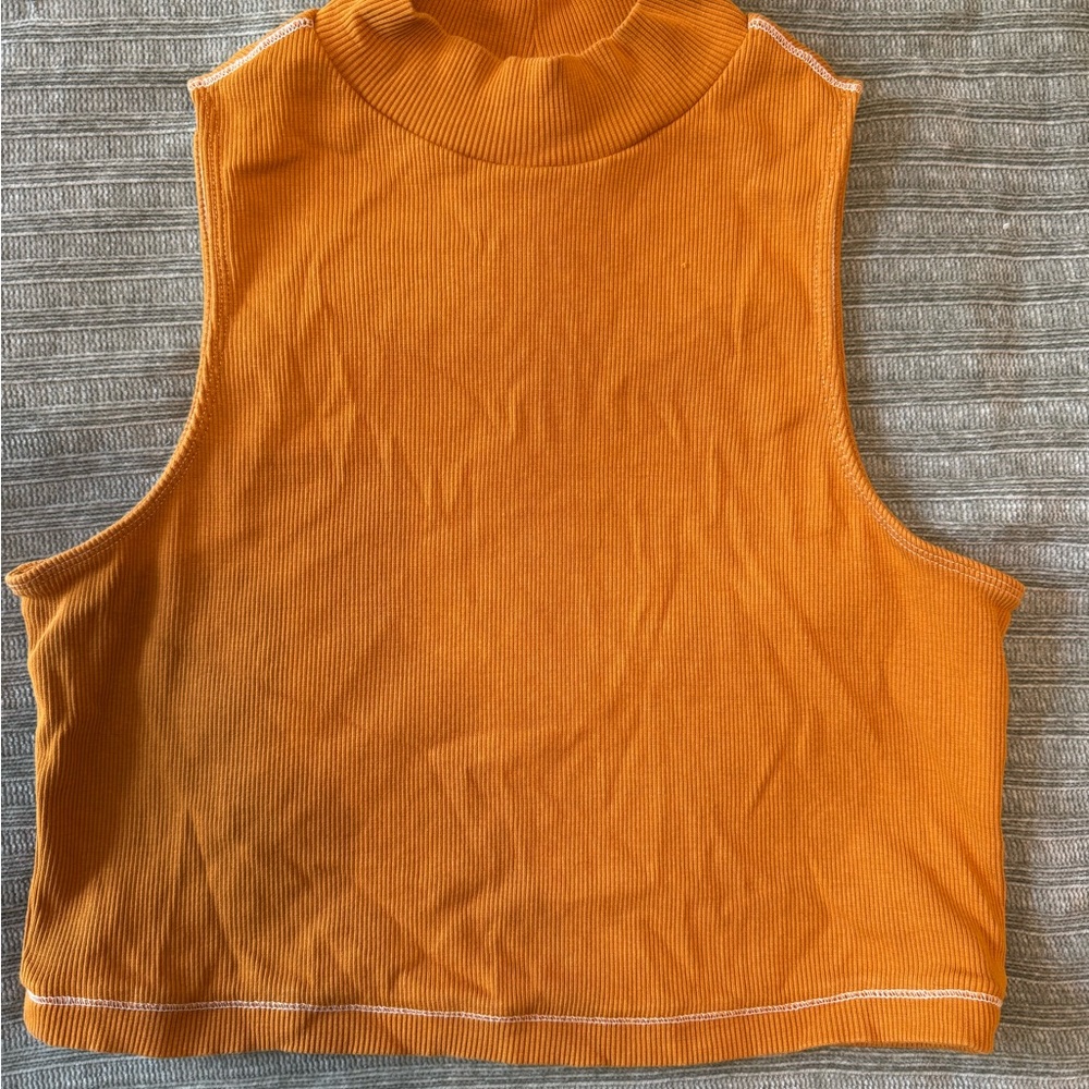 Everlane Orange Sleeveless Ribbed Top